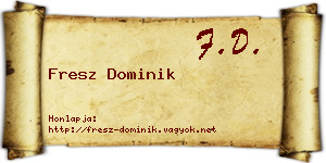 Fresz Dominik névjegykártya